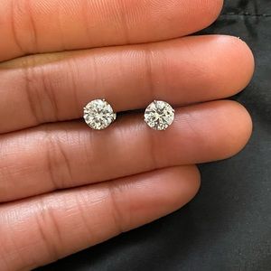 Diamond simulated stud earrings